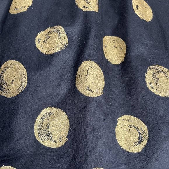 Career Wear skirt size 10 black and gold polka dots 100% Cotton 5-0219 - Picture 2 of 7